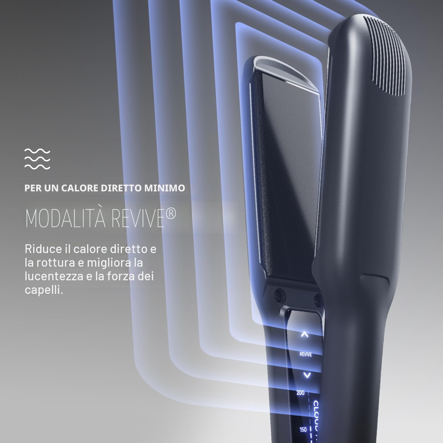 CLOUD NINE La nuova piastra per capelli larga | Controllo della temperatura variabile | Modalità Revive Piastre arricchite con minerali | Display digitale Cavo girevole a 360°