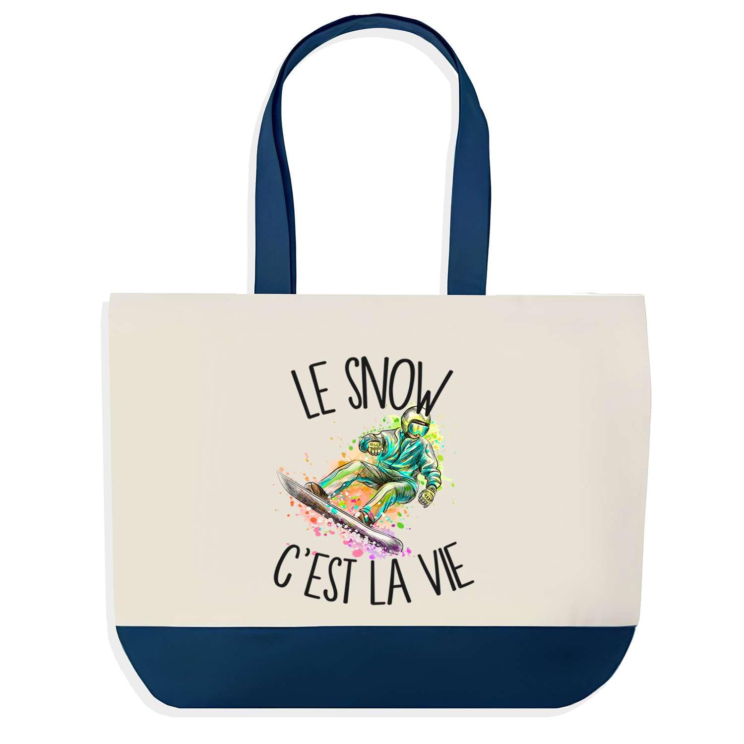 Grand sac de course provision bleu Planetee pliable pour vos grands achats