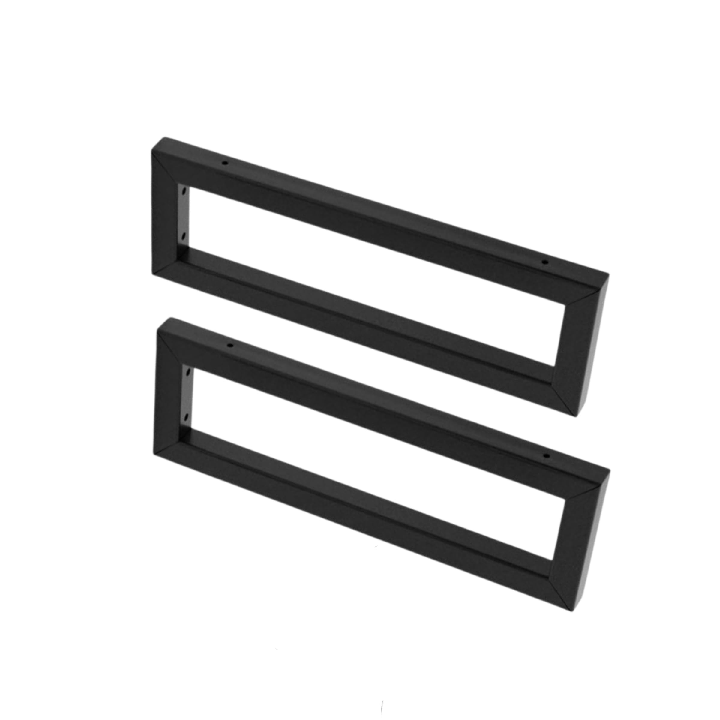 NOGGI: 2 Wandkonsolen Metall (20x60x3cm - schwarz) | Waschtischhalterung | Wandregal-Halter | In- und Outdoor Konsolen-Träger