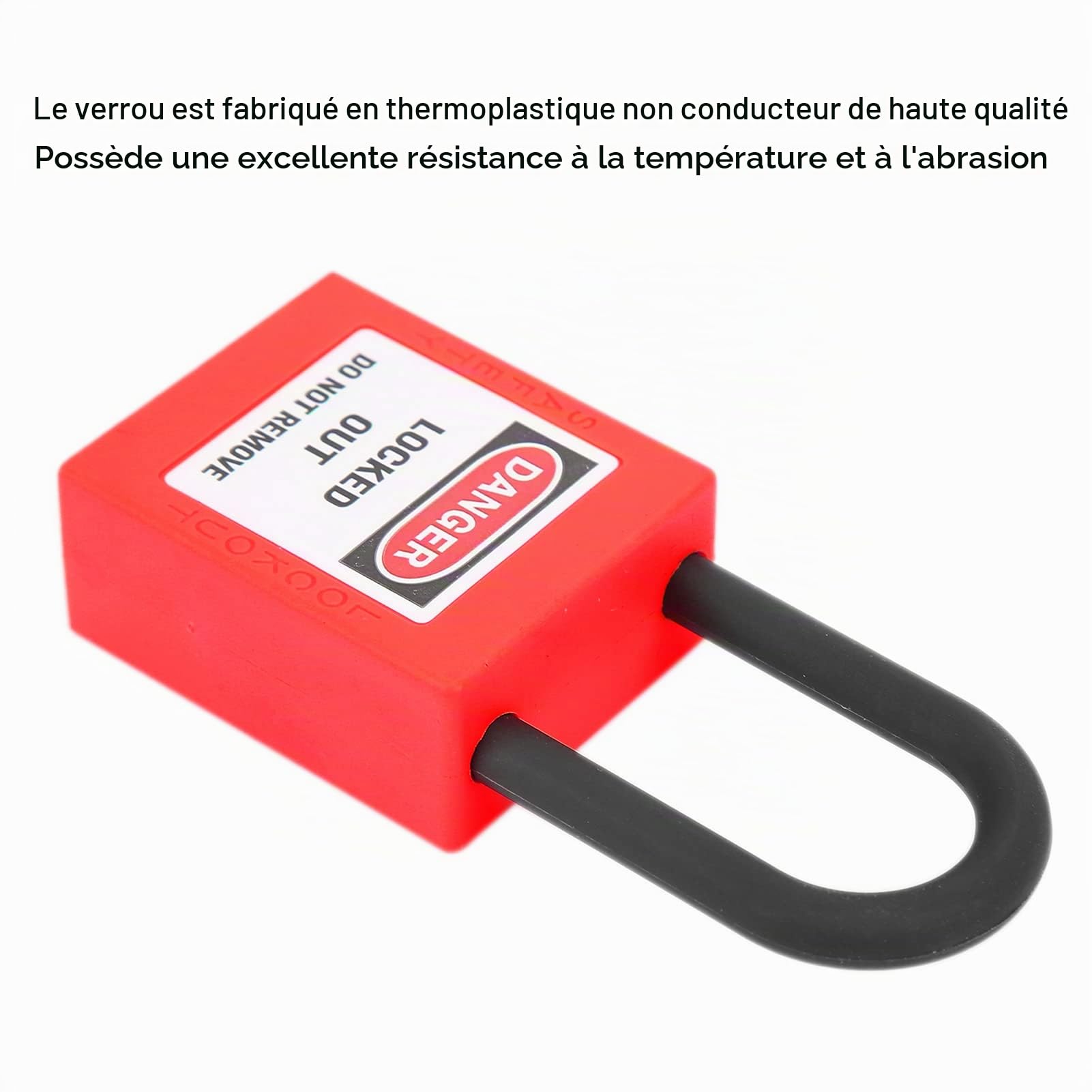 FILFEEL Verrou de Consignation, Cadenas de Sécurité en Nylon 38 Mm pour Site Industriel, Ensemble de Cadenas de Sécurité avec 2 Clés par Serrure, 10 Ensembles(Rouge)