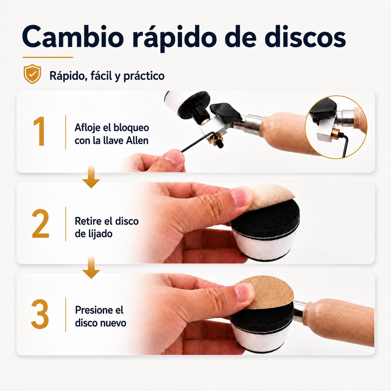 Kit de Lijadora de Cuenco de Mano, Herramientas de Lijado para Torno de Madera con Mango Largo y Cabezal Orientable, 25/51 mm Almohadillas, 50 Discos de Lijado de Grano 60-320, para Cuencos y Platos