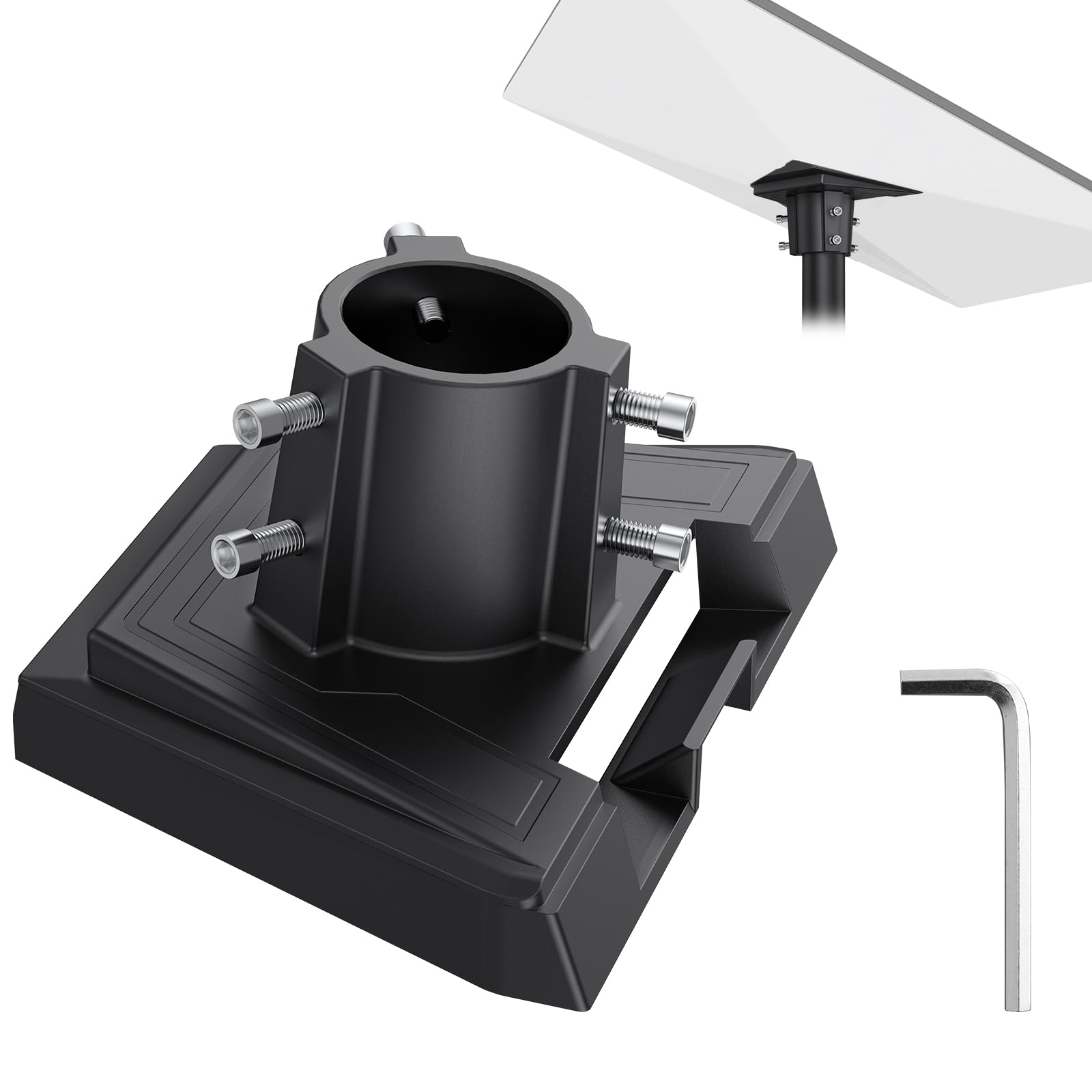 CAMWAY Adapter do rur Starlink Gen 3 ze stopu aluminium, regulowany zestaw do montażu narożnego, kompatybilny z Starlink Gen 3/Standard/V3, do drążków o średnicy 20–38 mm