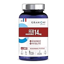 Granions Ferro Bisglicinato 14 mg + Vitamina B, Energia e Vitalità, 100% Dell’Apporto Raccomandato, Biodisponibilità Ottimale, Donne Incinte, 60 Capsule = 2 Mesi
