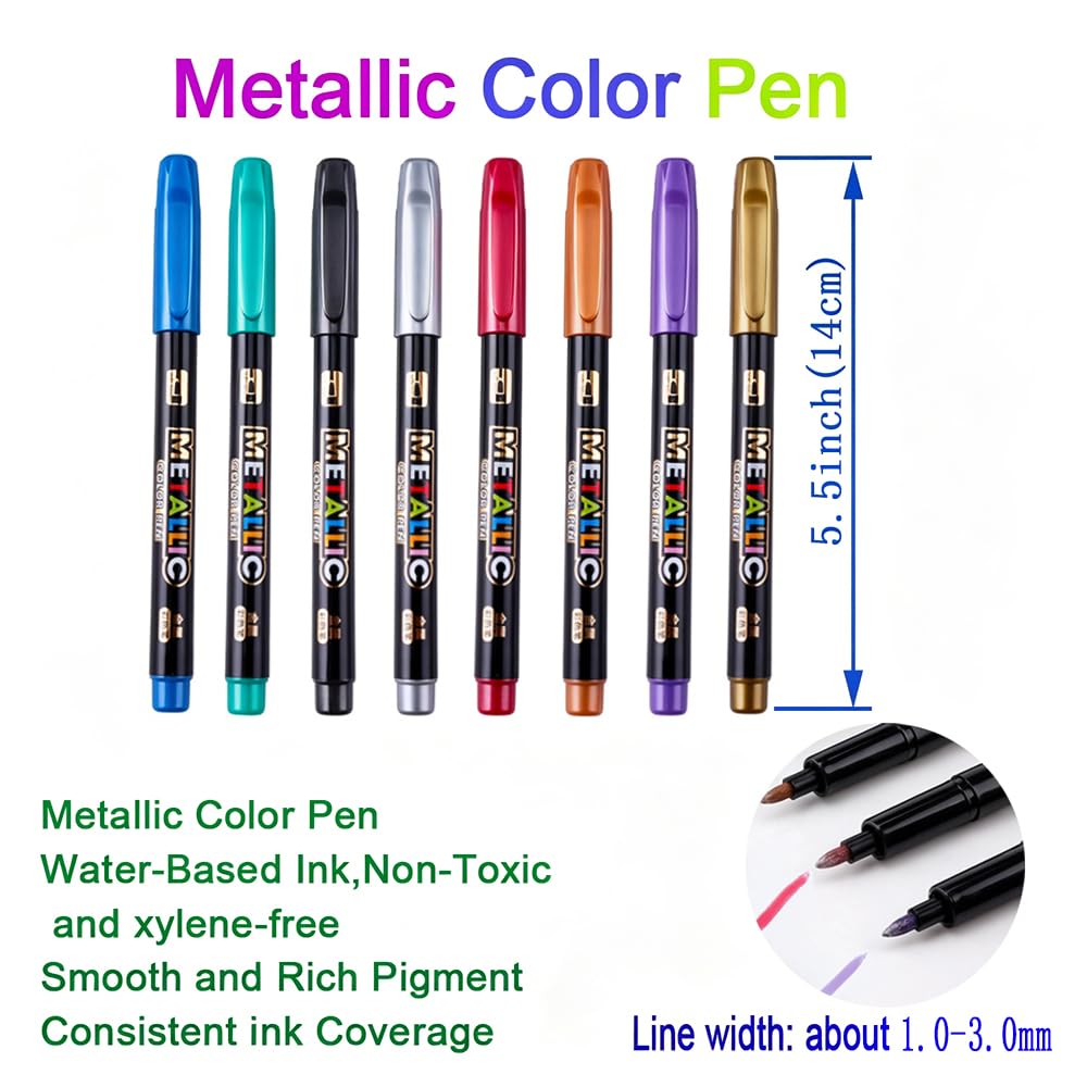 Penna Sigillo di Cera, 8 PCS Penna a Cera per Decorare Ceralacca, Penna a Colori Metallici per Sigillo di Cera Busta di Nozze