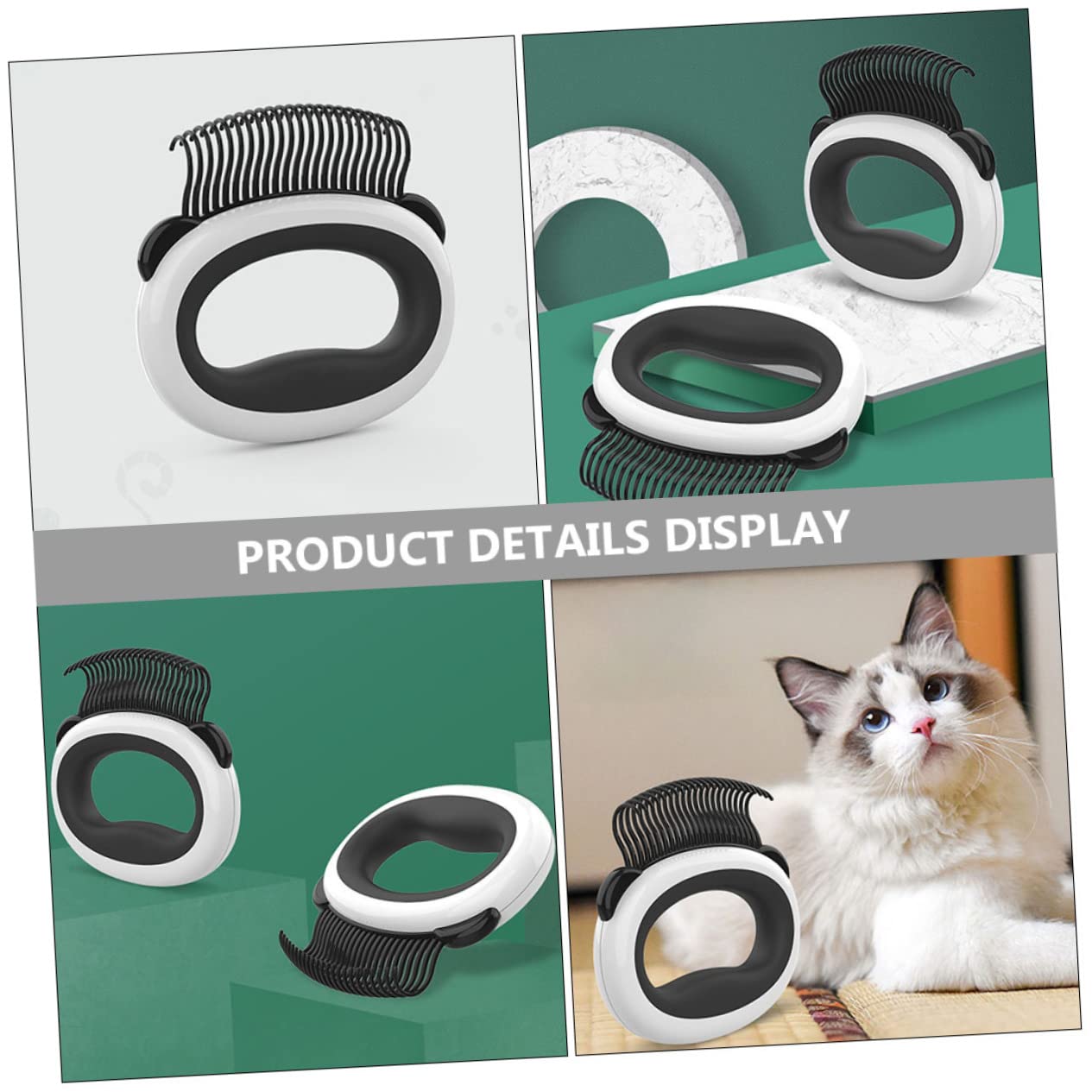 Kisangel 4piezas Cepillo De Masaje Para Gatos y Peine Para Cuidado De Mango Ergonómico y Diseño Antideslizante Para Desenredar y Relajar Mascota Baño Cuidado