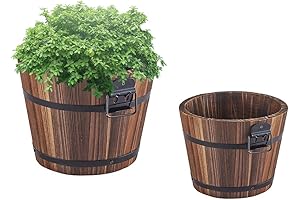Rustic Brown Bucket Planters for Indoor Home Decor
