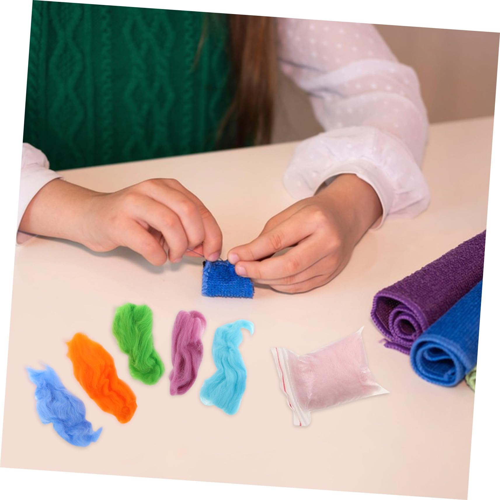 Hemobllo 100piezas Lana para Fieltrar Aguja de Colores Fieltro de Lana Suministros para Manualidades de Fieltro para Proyectos de Bricolaje Hechos Mano