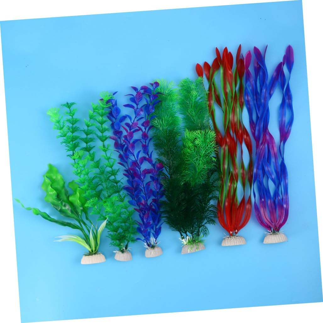 DOITOOL Large Aquarium Plants 30 pcs Plastic Vivid Landscape Aquatic Large Plants Decorations Artificial Tank Creature Water
