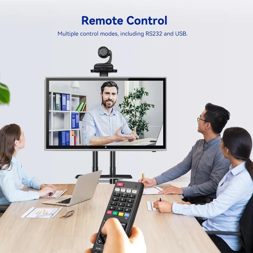 Telecamera PTZ con Zoom Ottico 3X USB2.0 1080P con Monitoraggio AI per Streaming Live di di Conferenze e Chiese