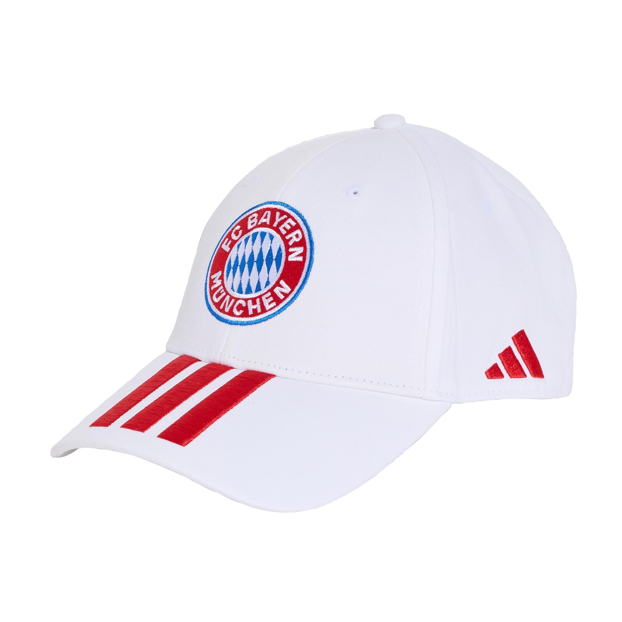 adidas Unisex Fc Bayern Munich Hat, White/Better Scarlet, L-XL
