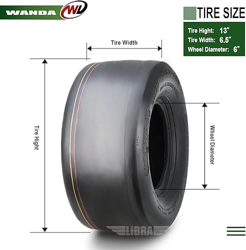 Miniatura 106 de WANDA One 18x7.50-8 Lawn Mower Cart Turf Tires P332 /4PR