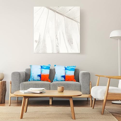 Miniatura 4 de 2 fundas de almohada decorativas grises de 18 x 18 pulgadas, color naranja y azul, fundas de almohada para sofá, fundas de almohada para sala de