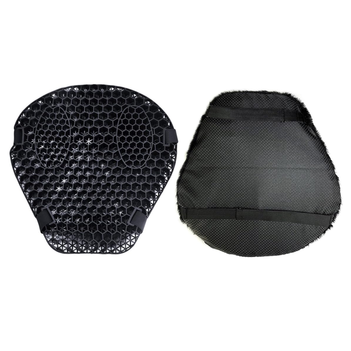 GALPADA Funda de Asiento Cojín Absorción de Impactos Gel y Felpa Negra y Aislamiento Térmico para Asiento de Motocicleta para Moto