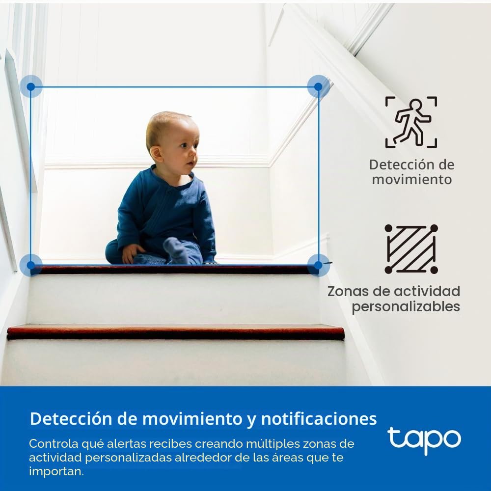 Tapo C232 - Cámara vigilancia WiFi Interior, 3K 5MP, 360°, Puerto Ethernet | Detección de Movimiento y Personas. Visión Nocturna. Alarma Luz y Sonido. Almacenamiento Local o Nube. App Tapo.