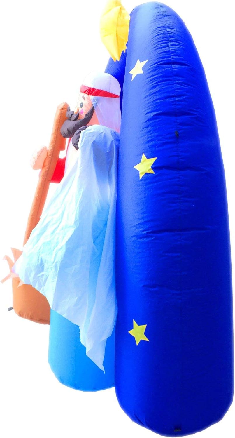 HappyThings! Christmas Inflatables Outdoor Decorations for The Yard Blow Up Nativity Sets Star of Bethlehem Arch w/LED Lights and Blower for The Holidays 5.7x7x3 ft - Image 6
