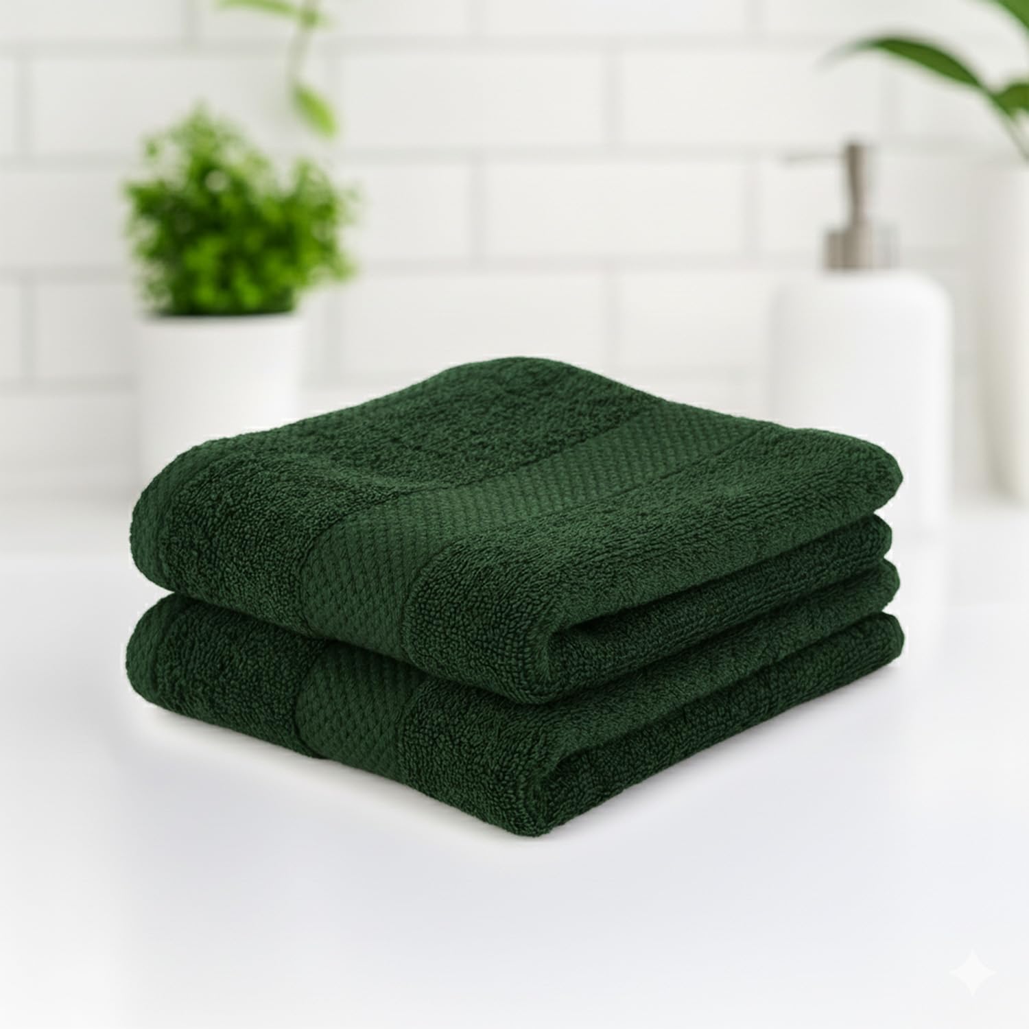 Earthy Fables Premium Hand Towels – 100% Combed Cotton, 600 GSM, Ultra Soft, Quick Dry & Highly Absorbent, for Home, Gym & Travel, 60 x 40 cm, Set of 2 (Castleton Green)