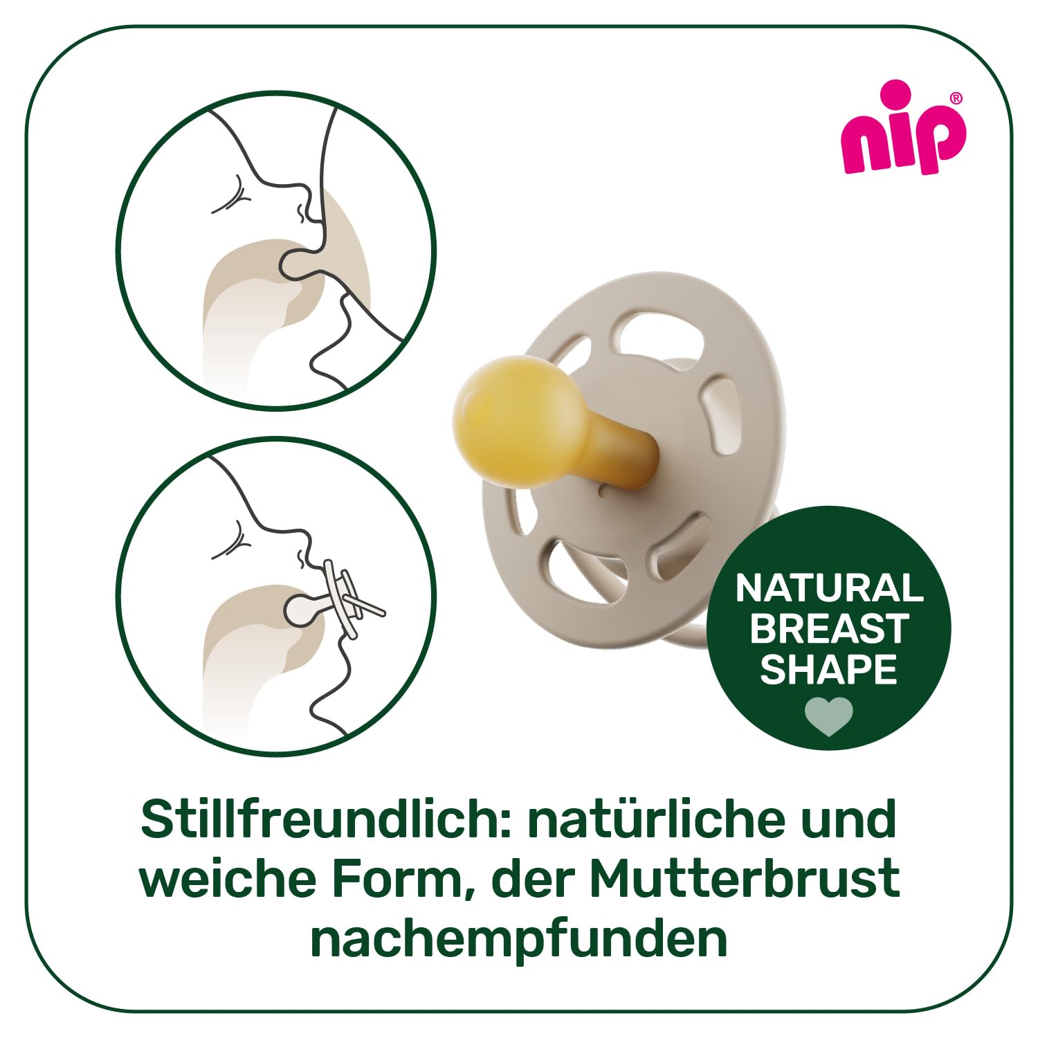 nip - Cherry Green Night | od 6 miesięcy | opakowanie 4 szt. | przyjazny dla żuchwy, przyjazny dla żuchwy, smoczek dziecięcy ze świecącym guzikiem. Trwały smoczek z naturalnych surowców, fioletowy