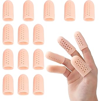 Pack of 14 Silicone Finger Guards Thumb Protection Silicone Thumb Fingertips Finger Protection Covers Fingertips Protection Covers