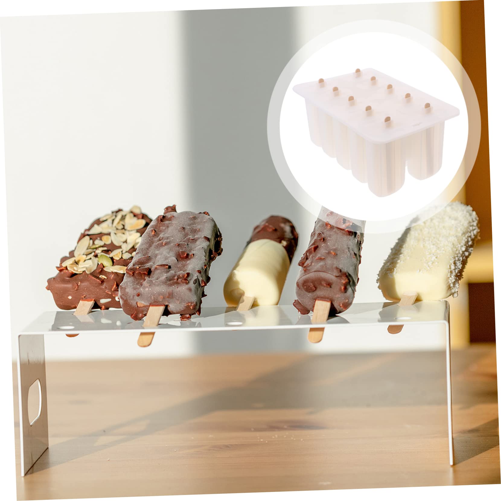 Moule à Glaces DIY en Silicone, Lot de 10 avec Bâtonnets