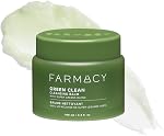 Farmacy Makeup Remover Cleansing Balm - Green Clean Waterproof Makeup Remover & Oil Based Cleanser - Newly Formulated Double Cleanser with Plant Based Waxes & Upcycled Moringa (100ml)