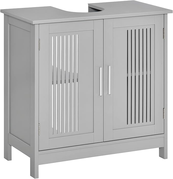 kleankin Modern Under Sink with 2 Doors, Pedestal Under Sink Bathroom