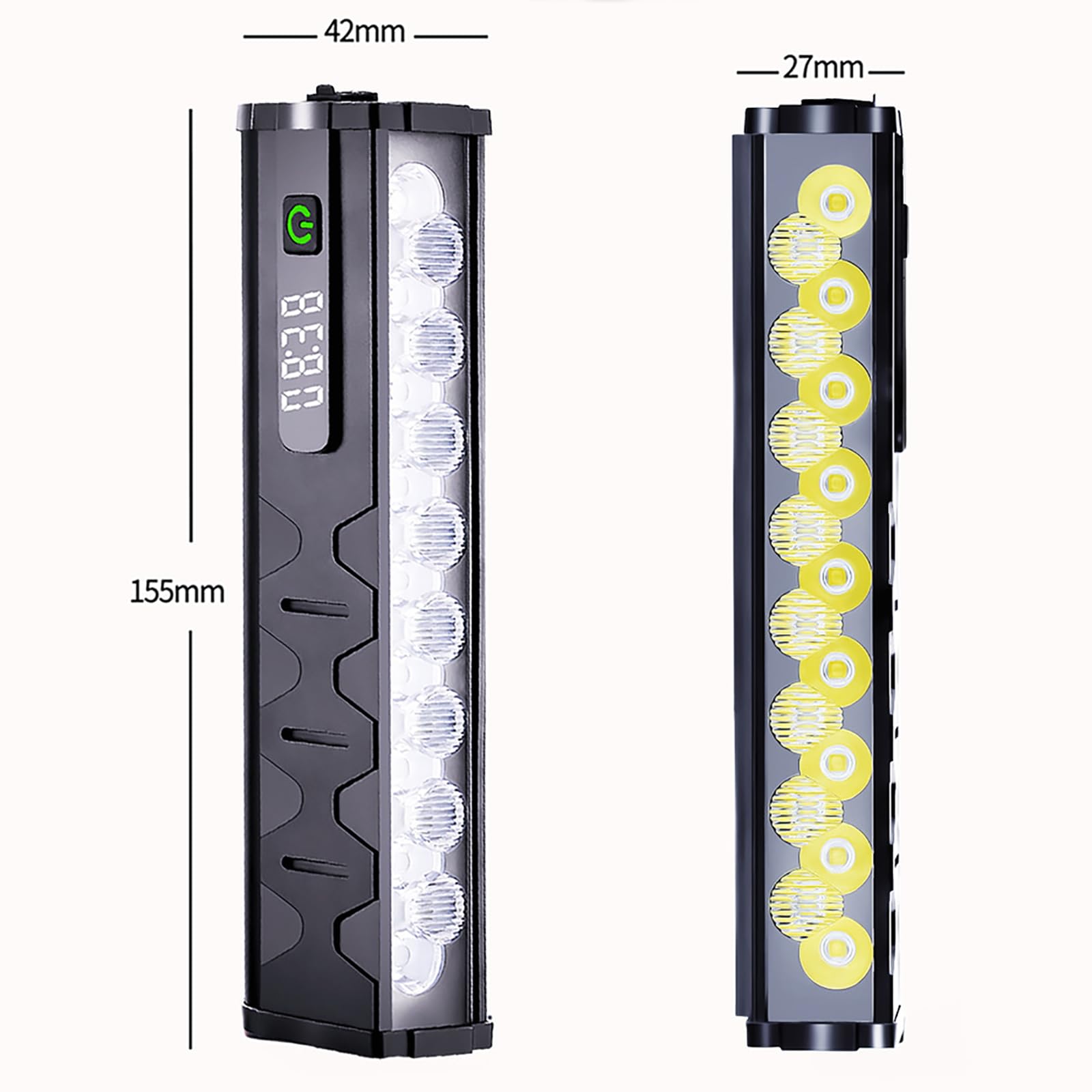 Éclairage Avant pour Vélo, Lampe Ultra-puissante 4800 Lumens, Rechargeable par USB avec Affichage Numérique La Puissance, 17 LED, Indice D'étanchéité IP65 pour Route, Le VTT Et Les Trajets Quotidiens