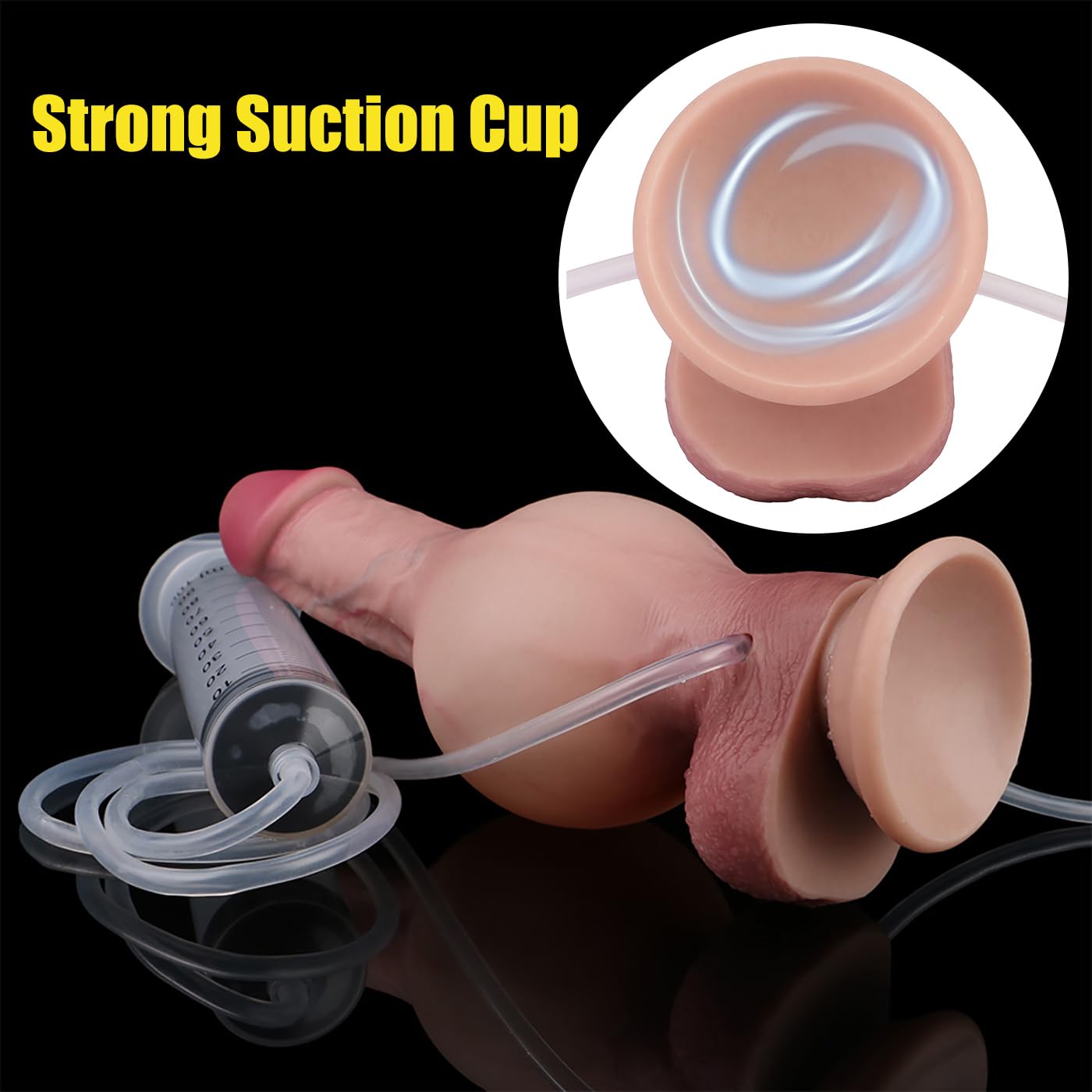7.3" Long Inflatable Expanding Anal Plug Ejaculation Dildo, Adult Squirting Dildo with Strong Suction Cup,Silicone Jetting Butt Plug Prostate Massaging G-Spot Sex Toy for Beginners