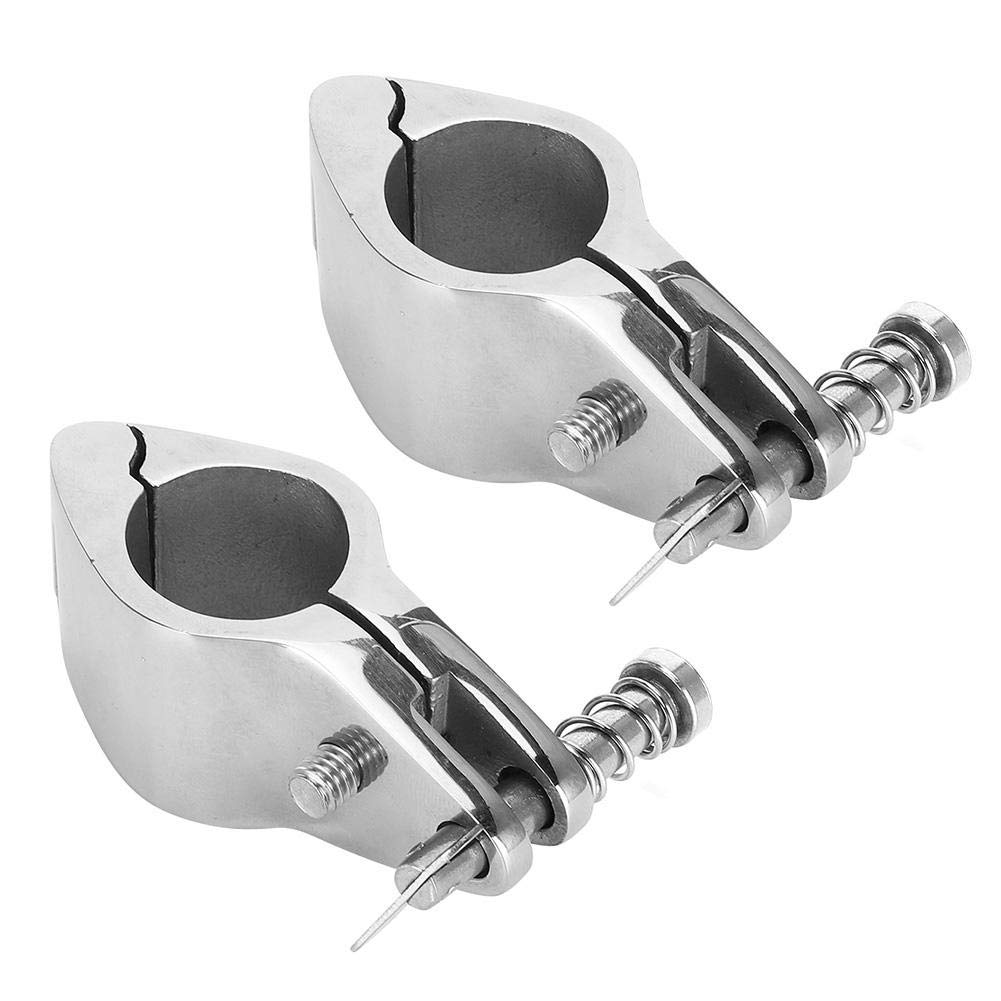 EBTOOLS 2pcs Boat Hinged Upper Jaw Slide 316 Stainless Steel Marine Hardware Fittings Tip Style Bimini Top Hinge Rail Mount(32mm)