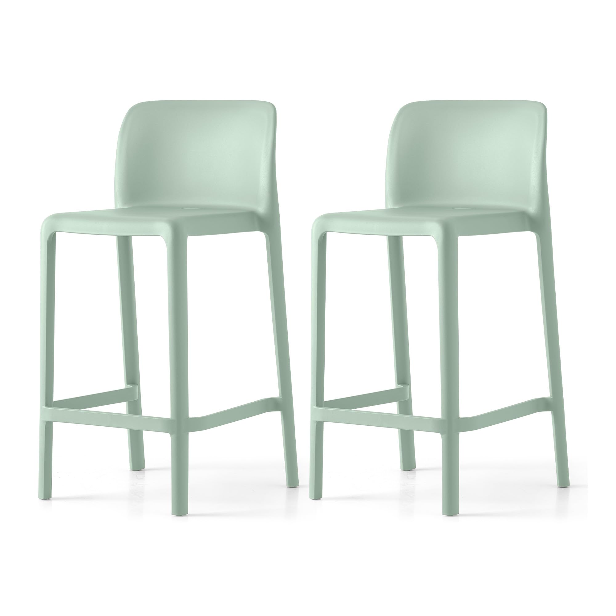 Connubia, 2 BAYO stools100% recycled polypropylene MATT THYME GREEN