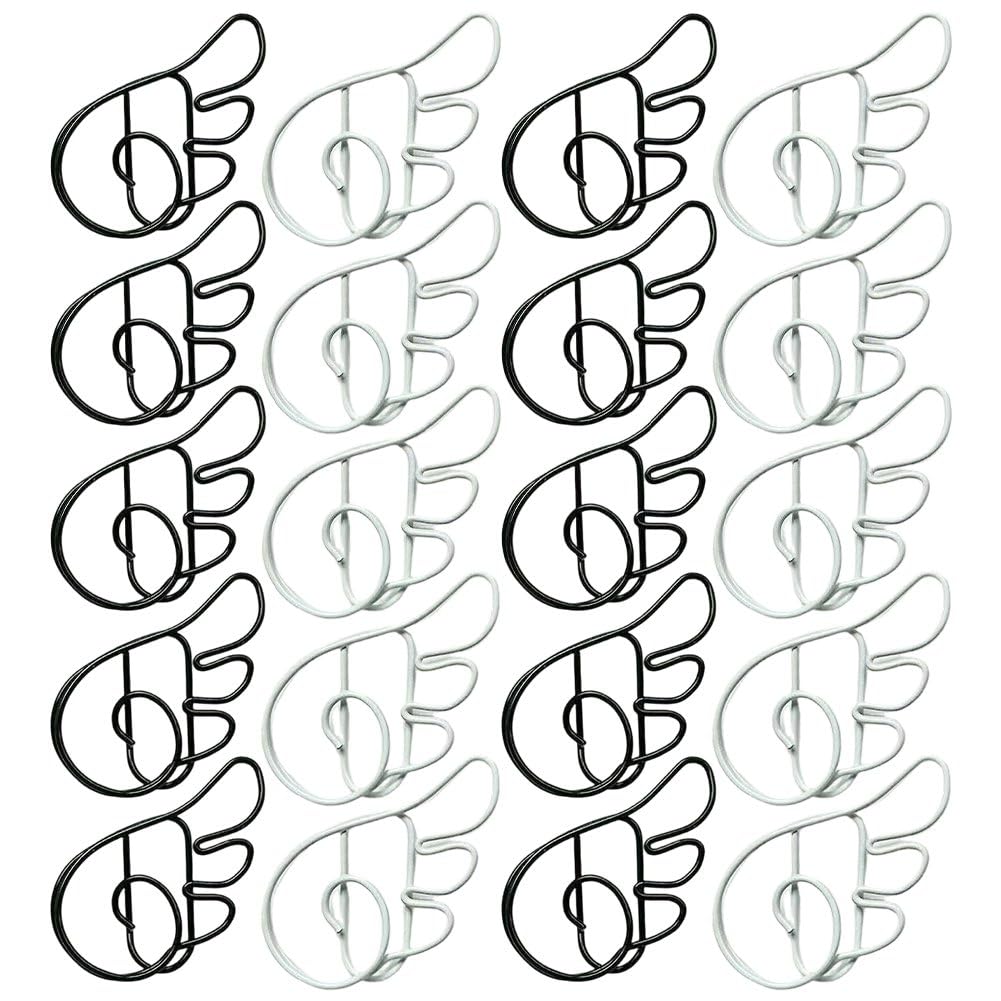 Caeanhi 20pcs Wings Paper Clips Small Paperclips Bookmarks Stationery for Gift Wrapping Decoration Supplie