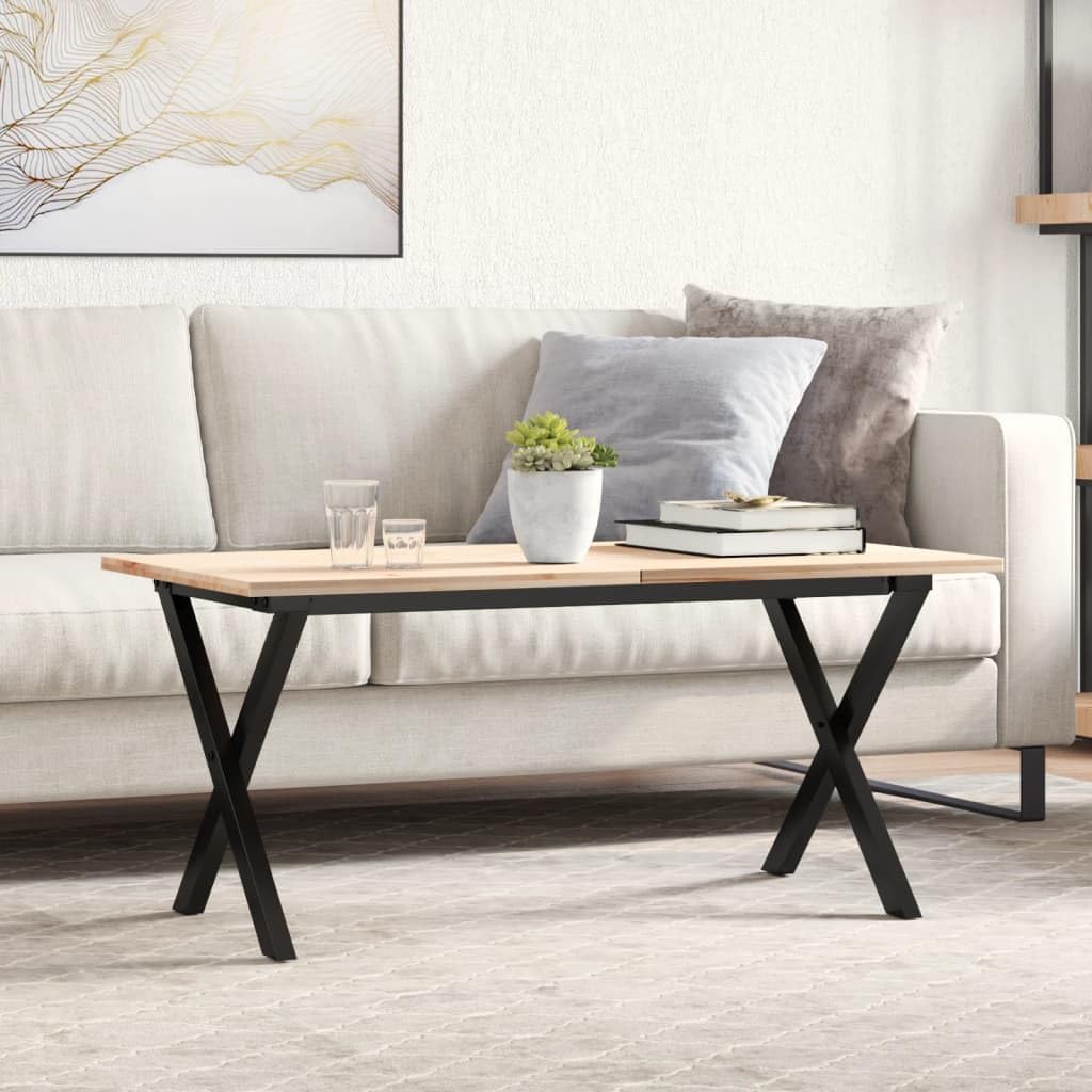 Cadre de table basse en X acier noir 80x40x43 cm pour meuble DIY salon