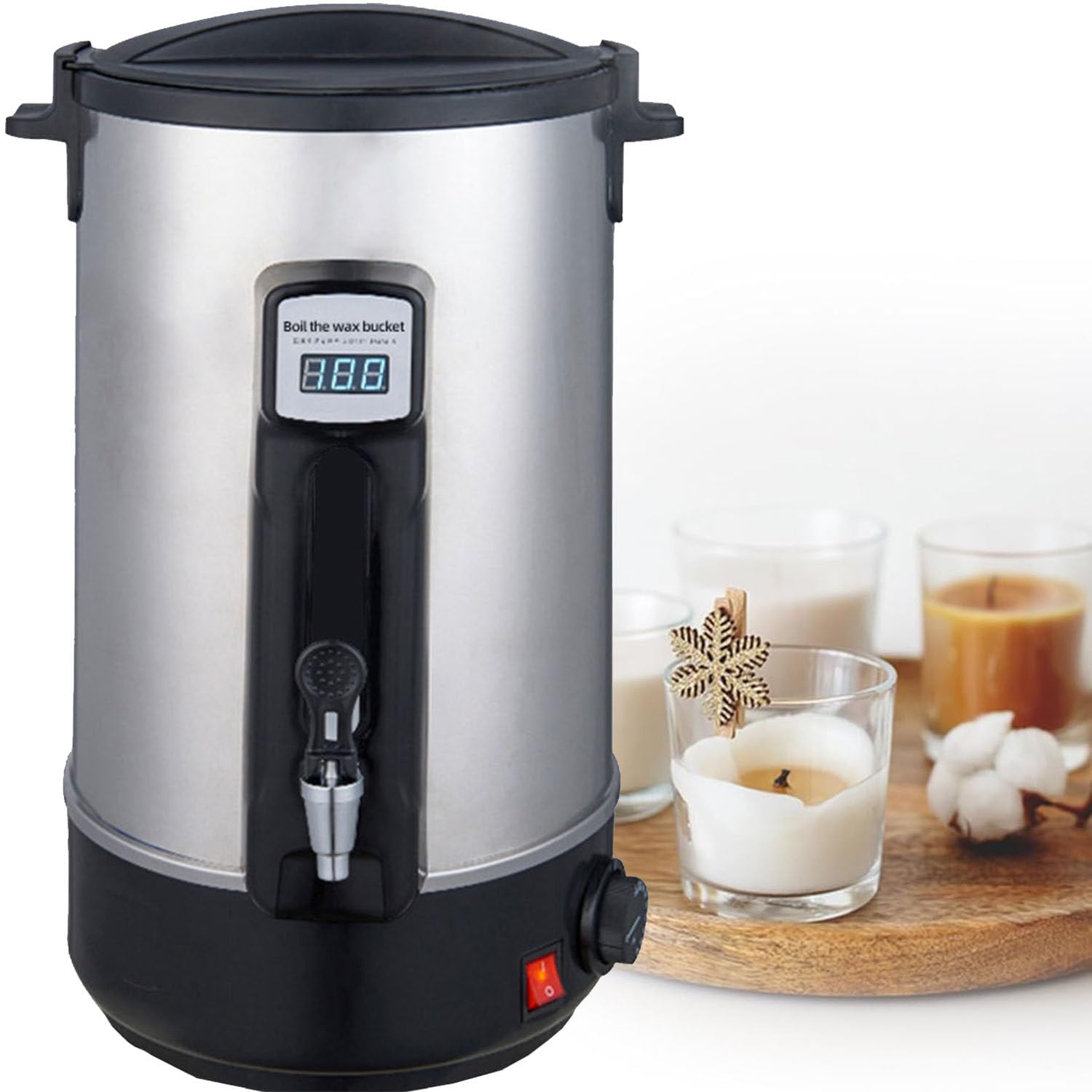 Topiacz do wosku do produkcji świec, garnek 30 l, z regulatorem temperatury i wylewką do szybkiego nalewania, idealny do zestawów świec do produkcji masowej DIY