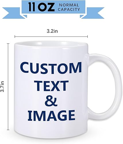 Miniatura 4 de Taza de café con foto personalizada, taza personalizada con logotiponombretexto, taza blanca de 11 onzas, regalos personalizados para el día del