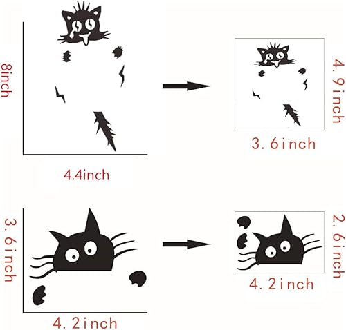 Miniatura 4 de Adhesivo extraíble para interruptor, 6 piezas de lindos gatos negros de dibujos animados, calcomanías de decoración de interruptor de luz,