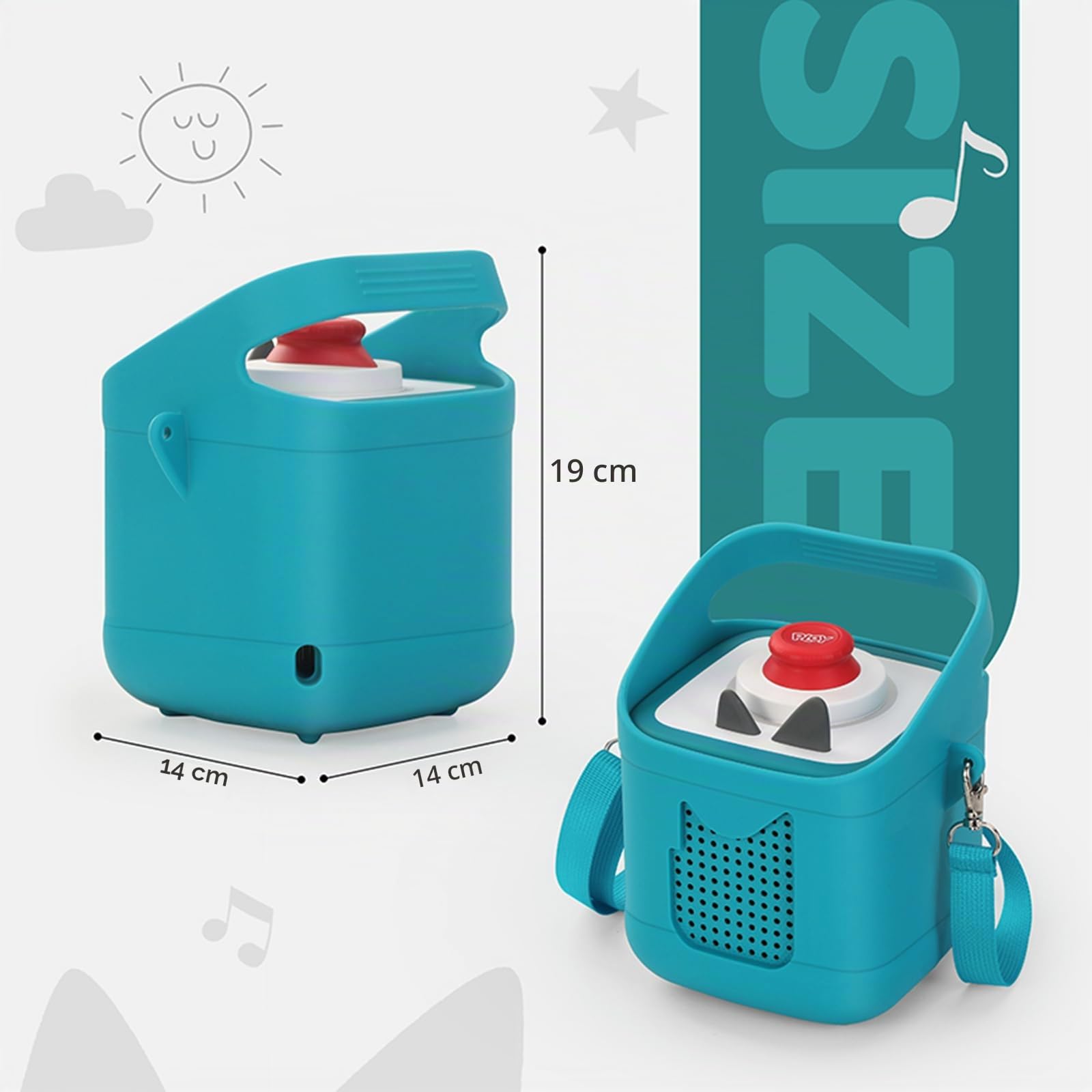 Silikon Schutzhülle Kompatibel mit Toniebox 2 & 1, Audio Player Jacke Staubdichte Hülle mit Tragegriff und Schultergurt (Grün)