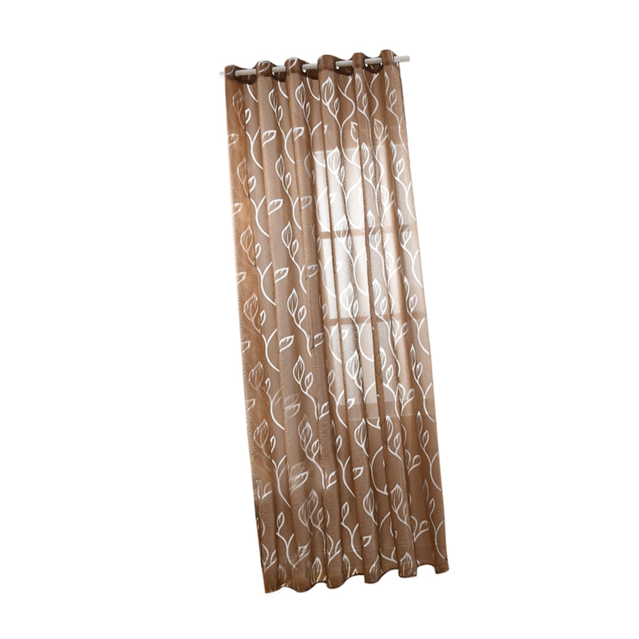 Moustiquaire sans perçage rideau feuille café polyester 100x250 cm