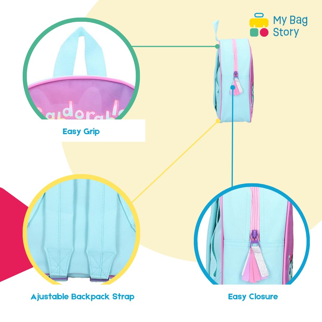 mybagstory - Plecak dziecięcy dla dziewczynki niebieski Gabby - Dziecko - Szkoła - Przedszkole - Przedszkole - Żłobek - Tornister dziewczęcy - Rozmiar 29 cm - Regulowane ramiączka - Pomysł na prezent,