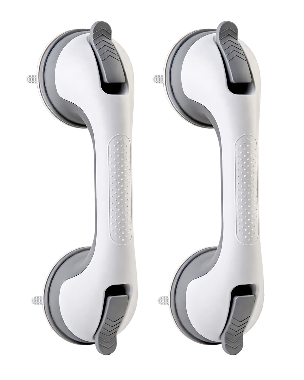 Barre d’appui douche sans perçage, lot de 2 poignées de sécurité à ventouse puissante, antidérapantes, maintien stable pour salle de bain, toilettes et surfaces lisses, aide à la mobilité