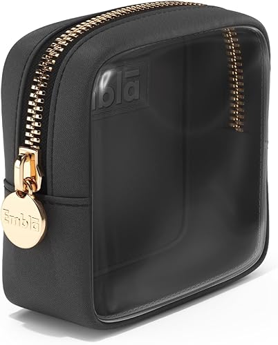 Embla Bolsa de cosméticos transparente, mini bolsa de maquillaje grande para mujer, bolsa transparente para cosméticos con cremallera, lindas bolsas
