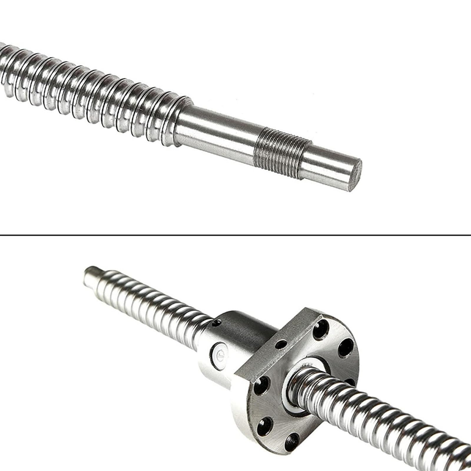 Tuerca de tornillo de bola de metal SFU1204 150 200 250 300 350 400 450 500 550 mm Husillo de bolas con brida 1204 Tuerca de bolas simple BK/BF10 Extremo mecanizado for CNC Mile(200mm)