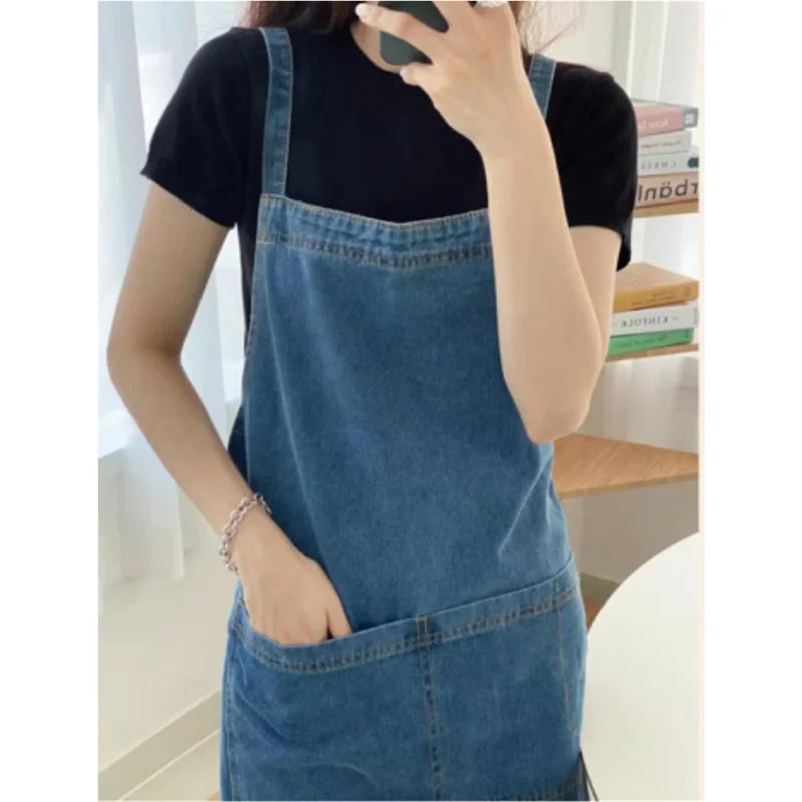 2 uds elegante delantal vaquero Unisex con bolsillos for hombres y mujeres cocina jardinería pintura Chef Para Hogar