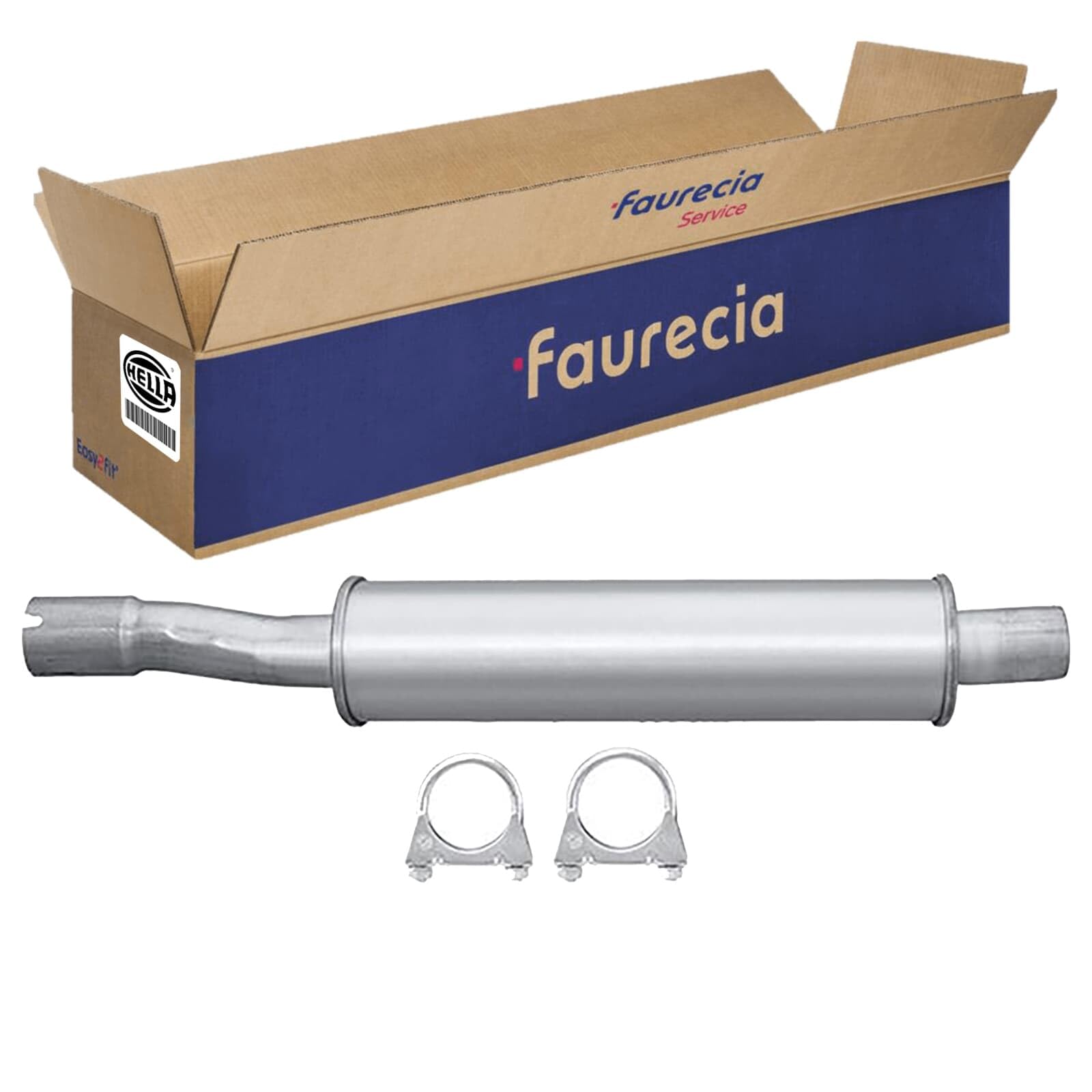 HELLA 8LB 366 020-701 Vorschalldämpfer - Easy2Fit Kit - vorne - einteilig - Set mit Anbauteilen | 8LB 366 020-701 Kompatibel mit Barchetta (183_)