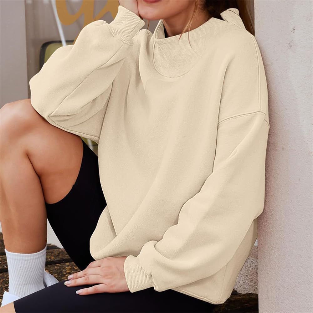 LBDOUNY Women's Oversized Mock Neck Sweatshirt, Loose Turtlenecks