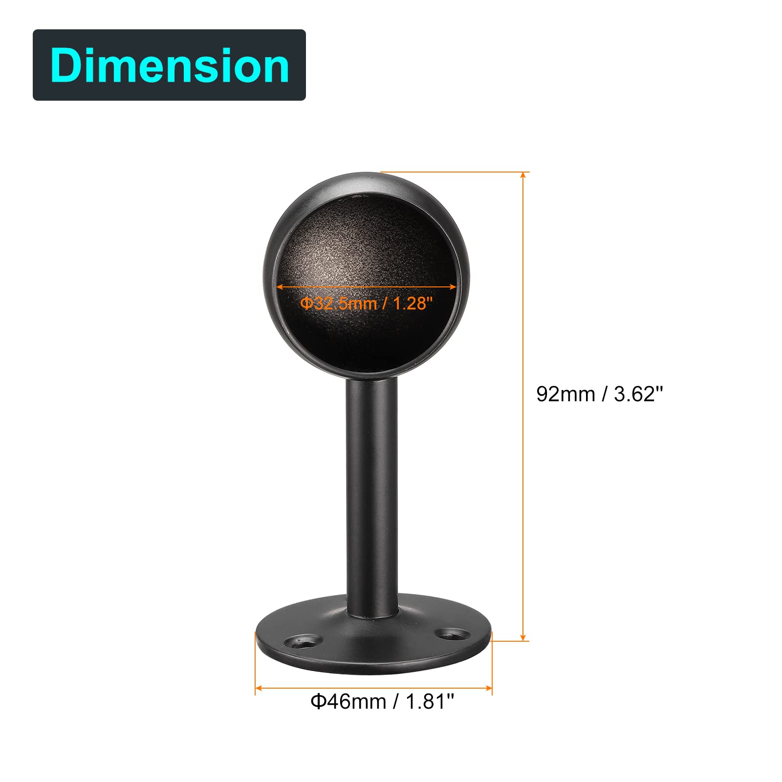 Set Di 2 Staffe Per Asta Tenda Da Soffitto - In Acciaio Inox, Per Tubi Da 3,2 Cm, Lunghezza 50 Cm, Per Armadi O Bagni