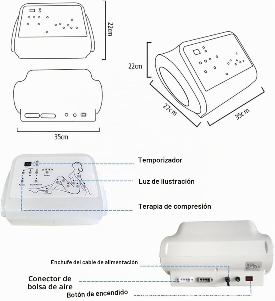 Presoterapia para Casa,Masajeador De Cuerpo Completo para Masaje De Presoterapia De Cuerpo Completo Circulación De Drenaje Linfático Y Relajación Muscular