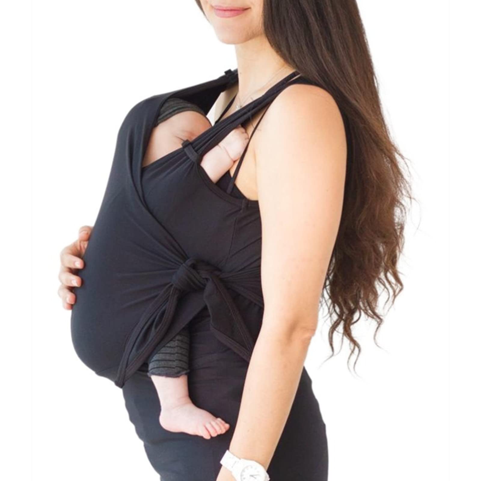 Amtopiyo Papá Camiseta Canguro Mamá Calma Portabebés Wrap Cuello en V Manga Corta Camisetas sin Mangas