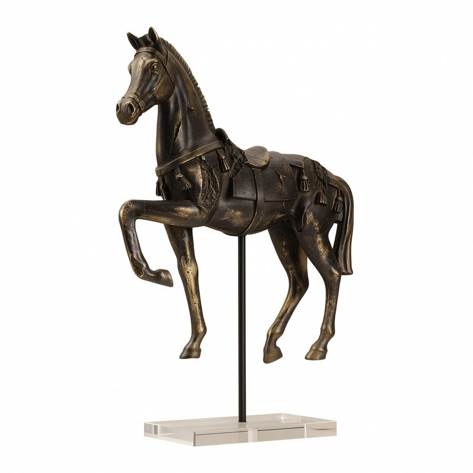 Colcolo Statuetta | Finitura Effetto Bronzo Antico, Scultura di, Dinamica, Decorazione, per Libreria, Dei Cavalli, Collezionisti, Da B