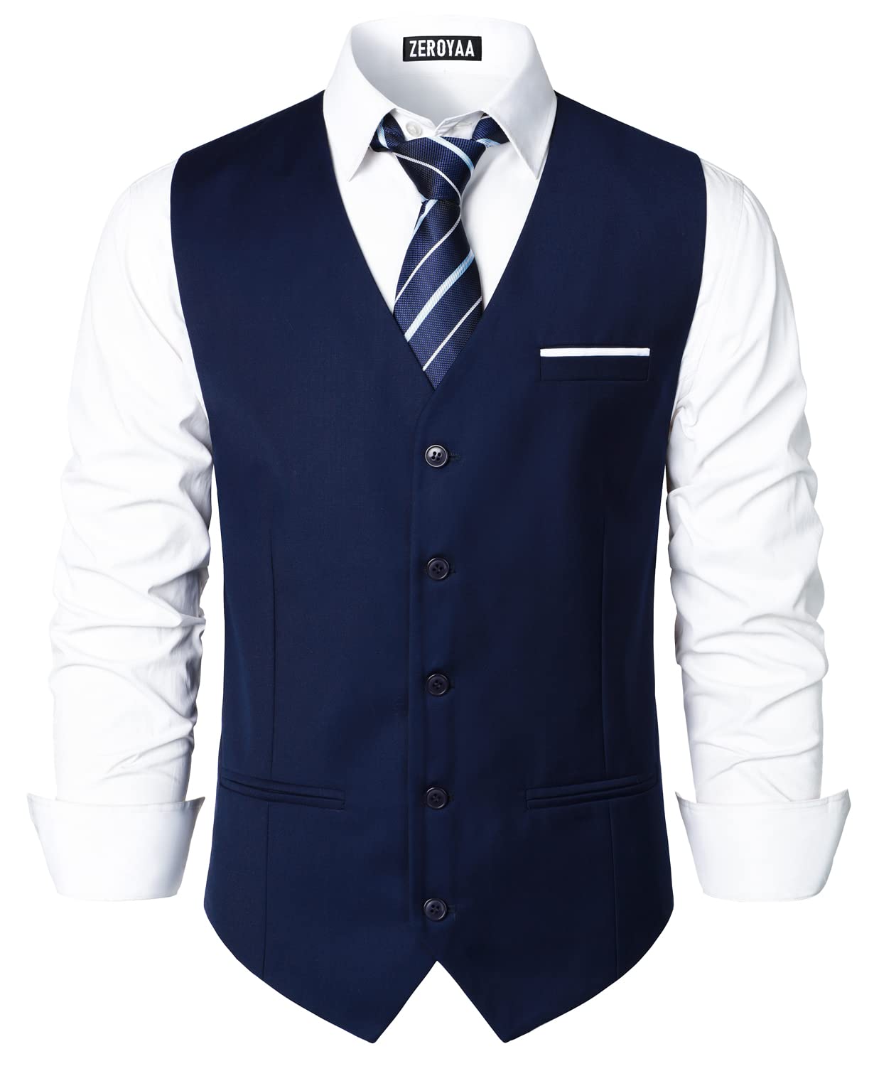 ZEROYAA Men's Urban Design Business Formal Dress Vest