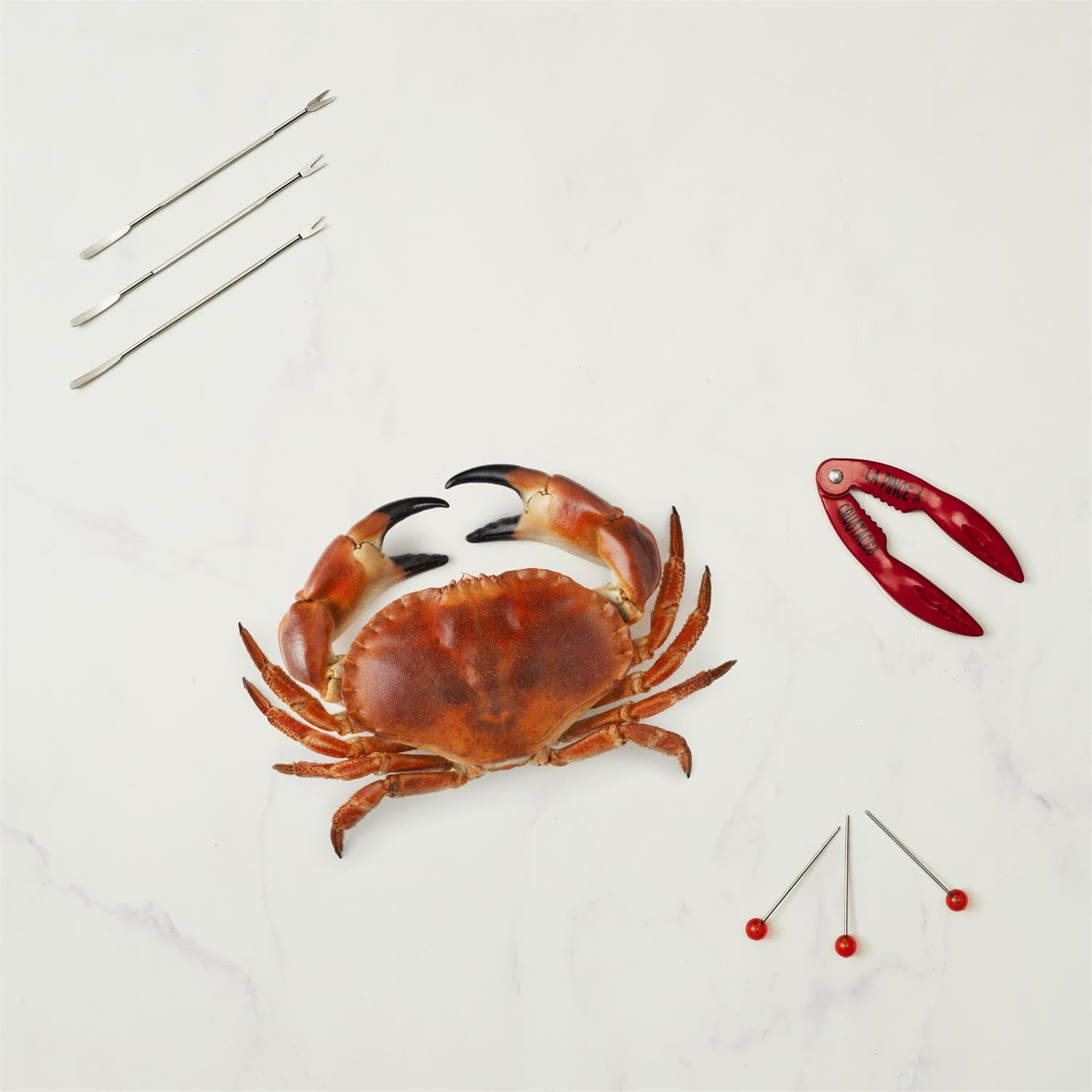 Kit d'outils pour fruits de mer - Pince à crabe en acier inoxydable - Fourchettes homard, ouvre-bol et pince à noix rouge - 13 pièces - Couverts crabes et homards de qualité supérieure dans une boîte