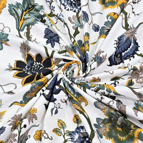 Image of Mafatlal Saanjh 144 TC Cotton King Size Bed Sheet 108x108 Inch | Traditional Ethnic Print Bedsheet | Soft Skin Friendly Fabric | 2 Pillow Covers Included | Ethnic Multicolor